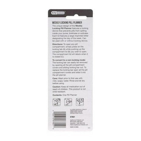 Ezy Dose, Pill Planner Weekly Locking Small, 1 Count Ezy Dose