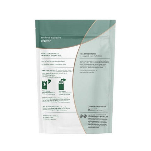 Grab Green, 3 In 1 Laundry Detergent Pods Vetiver, 13.5 Oz Grab Green