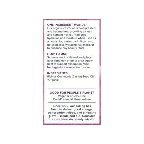 Heritage Store, Organic Castor Oil, 32 Oz Heritage Store