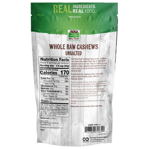 Now Foods, Whole Raw Cashews Unsalted, 10 oz Now Foods