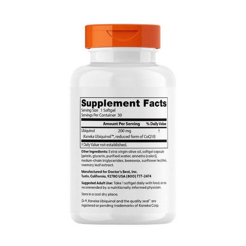 Doctors Best, Ubiquinol, 200 Mg, 30 Softgels Doctors Best