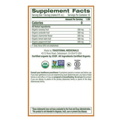 Traditional Medicinals, Organic Gas Relief Chamomile Mint, 16 Bags Traditional Medicinals