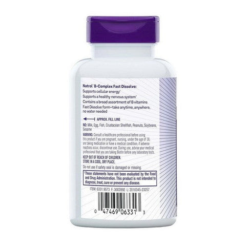 Natrol, B-Complex Fast Dissolve Coconut Natural Flavor, 90 TABS Natrol