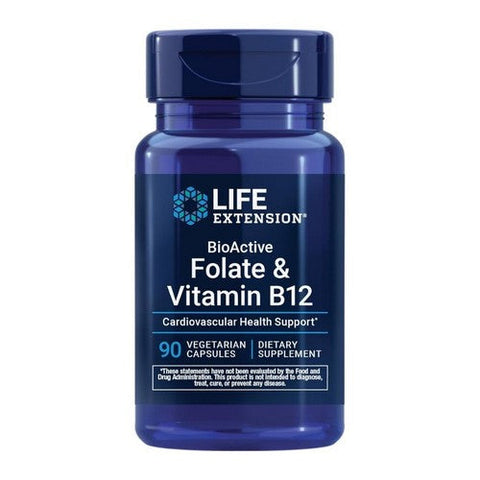 Life Extension, Bioactive Folate And Vitamin B12, 90 Veg Caps Life Extension