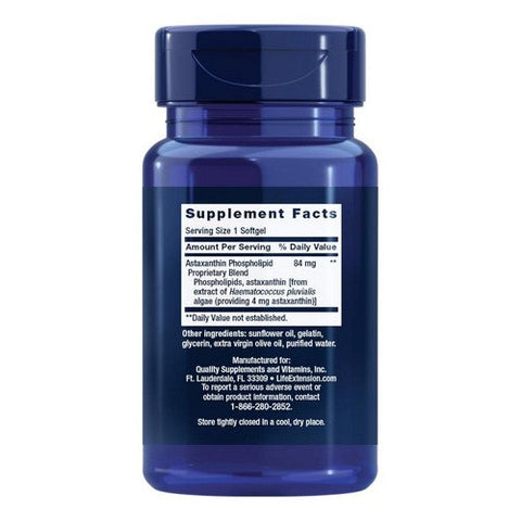 Life Extension, Bio-Enhanced Astaxanthin With Phospholipids, 4 mg, 30 Soft gels Life Extension