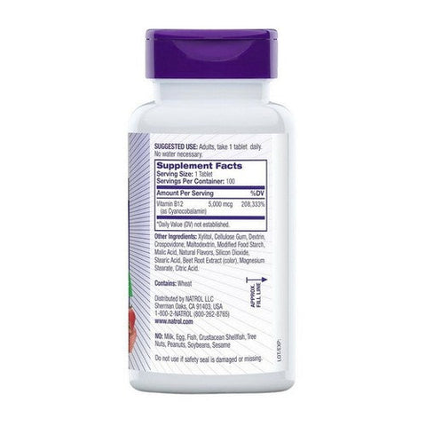 Natrol, Vitamin B12 Fast Dissolve, 5000 mcg, 100 Tabs Natrol