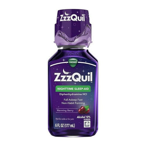 Vicks, Zzzquil Diphenhydramine Hcl Nighttime Sleep-Aid Liquid Warming Berry, 6 Oz Vicks