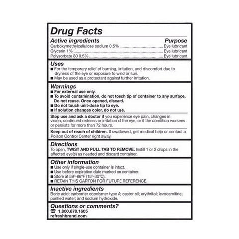 Refresh, Optive Advanced Lubricant Eye Drops Single-Use Containers, 30 Count Refresh