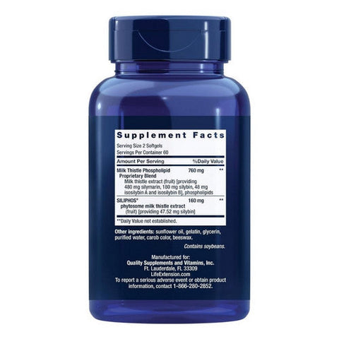 Life Extension, European Milk Thistle-Advanced Phospholipid Delivery, 120 Sgels Life Extension