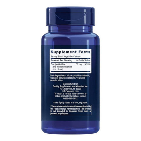 Life Extension, Zinc Caps, 50 Mg, 90 Count Life Extension