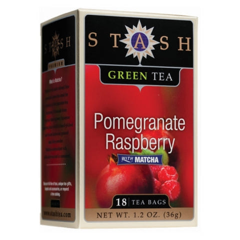 Stash Tea, Pomegranate Raspberry with Matcha Tea, 18 Bags Stash Tea