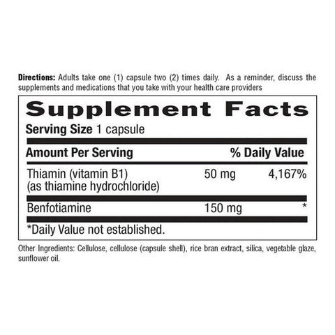 Country Life, Benfotiamine With Thiamin, 150 Mg, 60 Veg Caps Country Life