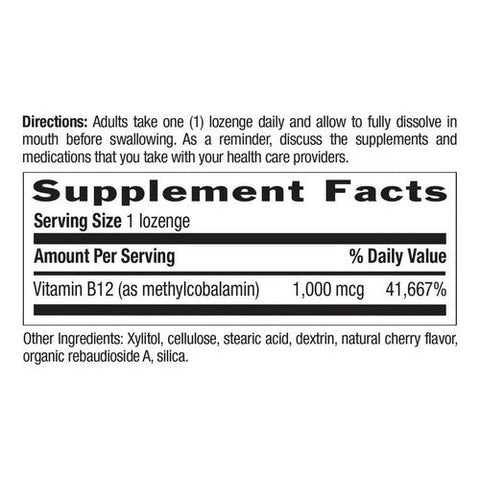 Country Life, Methyl B12 Cherry, 1000 Mcg, 60 Lozenges Country Life