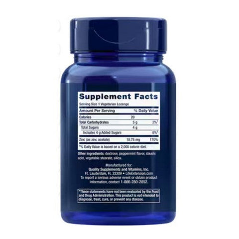 Life Extension, Enhanced Zinc Lozenges Peppermint, 30 Lozenges Life Extension