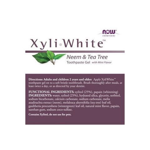Now Foods, Xyliwhite Neem & Tea Tree Toothpaste, 6.4 Oz Now Foods