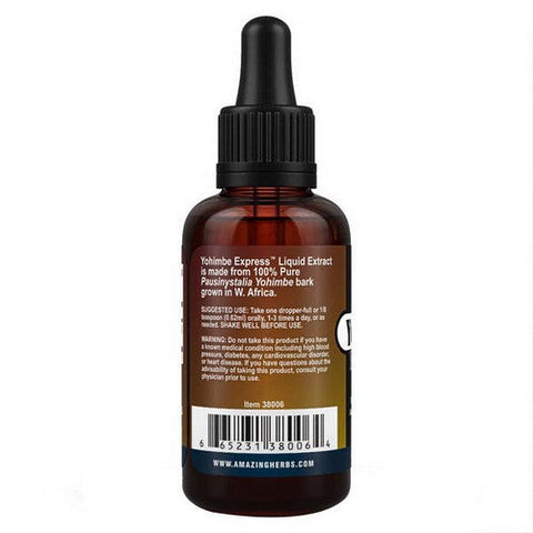 Amazing Herbs, Yohimbe Express Liquid Extract Alcohol Free, 100 Mg, 1 Oz Amazing Herbs