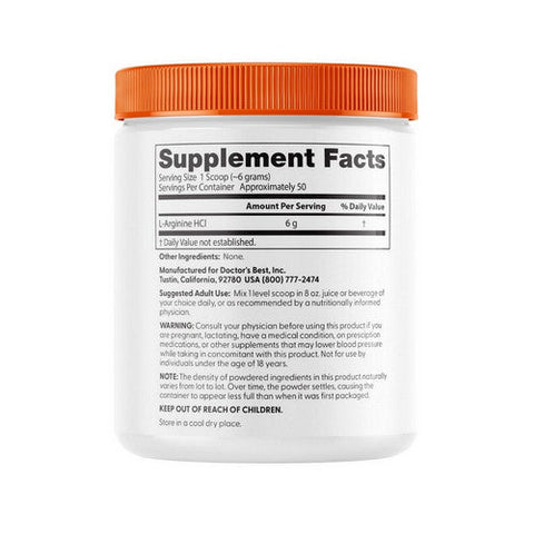 Doctors Best, Pure L-Arginine Powder, 10.6 Oz Doctors Best