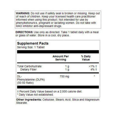 Kal, DLPA, 750 mg, 60 Tabs Kal