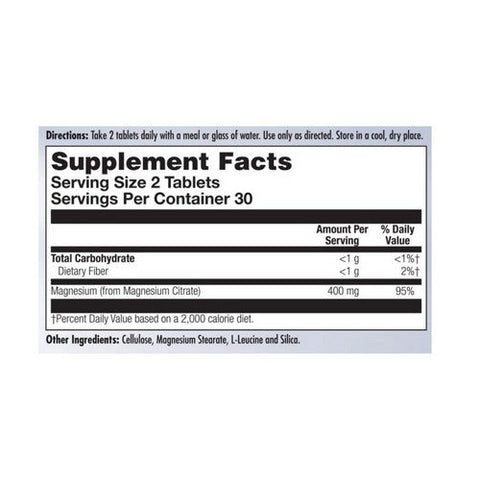 Kal, Magnesium Citrate 400, 60 Tabs Kal