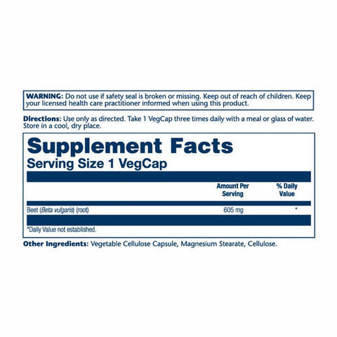 Solaray, True Herbs Beet Root, 605 Mg, 100 Veg Caps Solaray