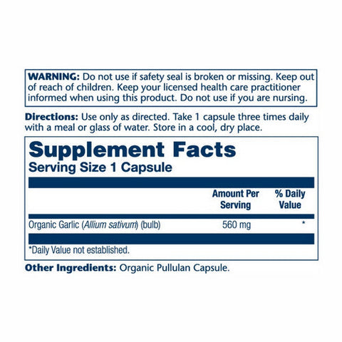 Solaray, Organic Garlic, 560 Mg, 100 Caps Solaray