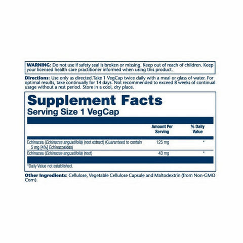 Solaray, Echinacea Root Extract, 125 mg, 60 Caps Solaray