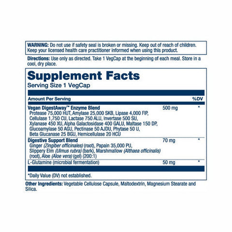Solaray, Vegan Digestaway Maximum Potency, 60 Veg Caps Solaray