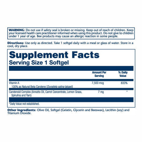 Solaray, Food Carotene, 75,000 Mcg, 50 Softgels Solaray