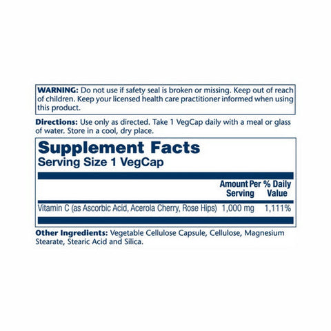 Solaray, Timed Release Vitamin C With Rose Hips And Acerola, 1000 Mg, 100 Veg Caps Solaray