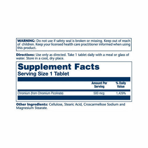 Solaray, Chromium Picolinate, 500 mcg, 60 Tabs Solaray