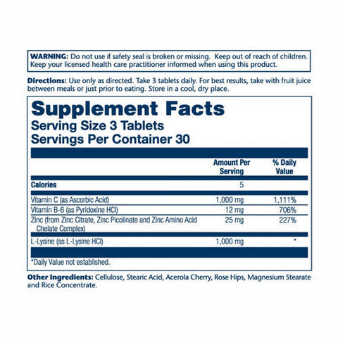 Solaray, L-Lysine, 1,000 mg, 90 Tabs Solaray