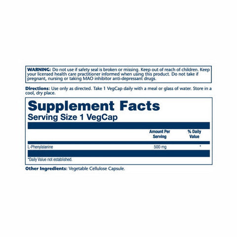 Solaray, L-Phenylalanine, 500 mg, 60 Caps Solaray