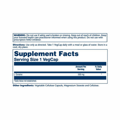 Solaray, L-Tyrosine, 500 mg, 50 Caps Solaray