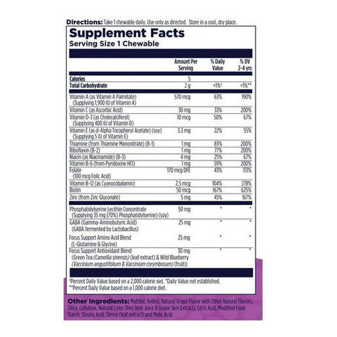 Kal, Focus Saurus, Grape 30 Chews Kal
