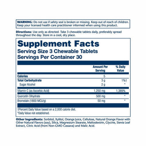 Solaray, Quercetin And Bromelain Plus Vitamin C Chewables Natural Orange, 90 Count Solaray