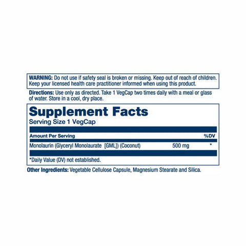 Solaray, Monolaurin, 500 mg, 60 Caps Solaray