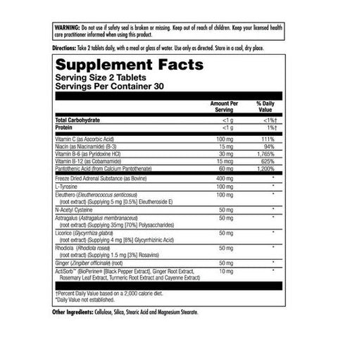 Kal, Adrenal Vitality, 60 Tabs Kal