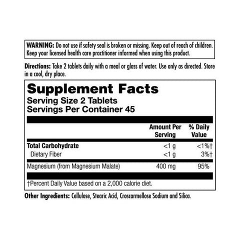 Kal, Magnesium Malate 400, 90 Tabs Kal