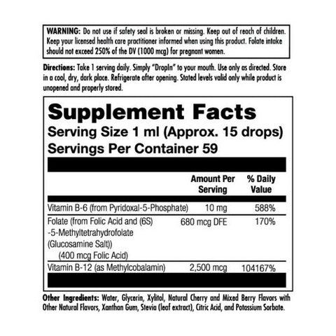 Kal, B-6 B-12 Folic Acid Dropins Natural Mixed Berry, 2 Oz Kal
