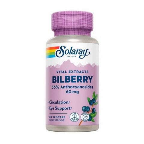 Solaray, Vital Extracts Bilberry, 60 mg, 60 Veg Caps Solaray