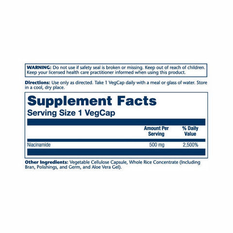 Solaray, Niacinamide, 500 mg, 100 Veg Caps Solaray