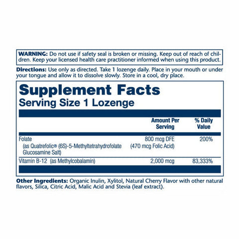 Solaray, Methyl B-12, Methyl Folate 60 Count Solaray