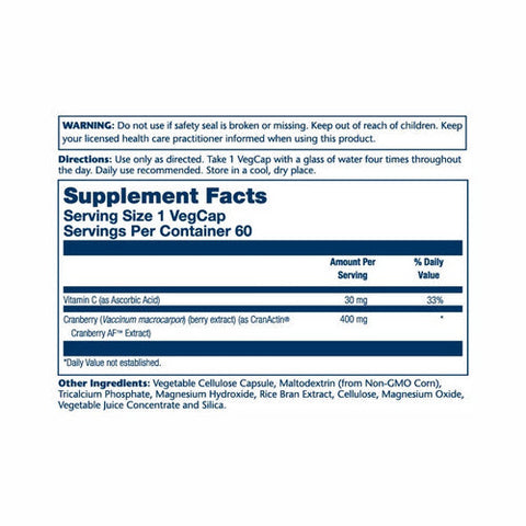 Solaray, Cranactin Urinary Tract Health, 400 mg, 120 Veg Caps Solaray