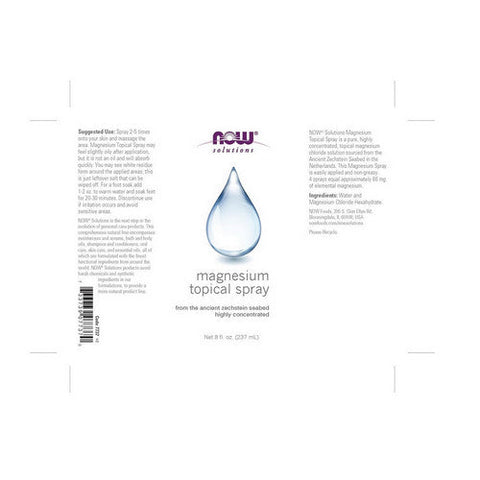 Now Foods, Magnesium Topical Spray, 8 Oz Now Foods