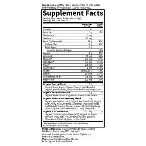 Garden of Life, Sport Organic Post-Workout Recovery, Blackberry Lemonade 15.7 Oz Garden of Life