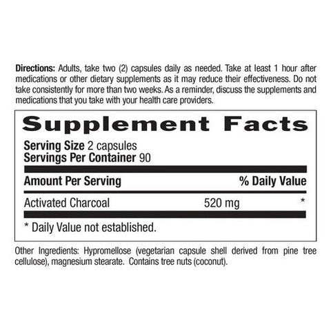 Country Life, Activated Charcoal, 260 mg, 180 Caps Country Life