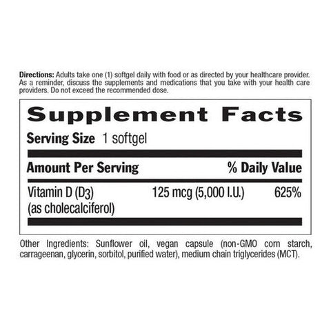 Country Life, Vegan D3, 5000 Iu, 30 Veg Softgels Country Life