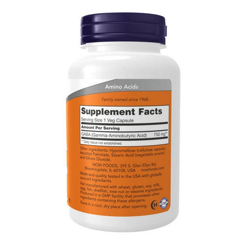 Now Foods, GABA, 750 mg, 200 Veg Caps Now Foods