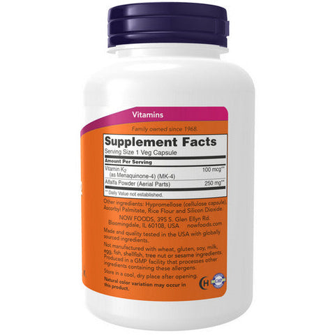 Now Foods, Vitamin K-2, 100 mcg, 250 Veg Caps Now Foods