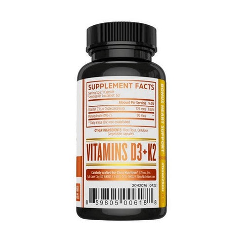 Zhou Nutrition, K2 + D3, 60 Veg Caps Zhou Nutrition